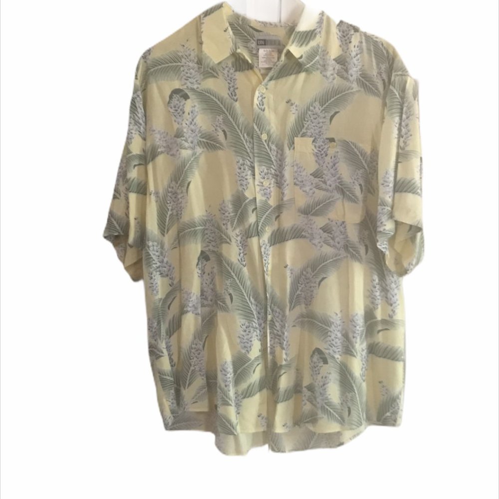 Men's Untied Hawaiian Bottom Up Dress Shirt- XL